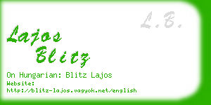 lajos blitz business card